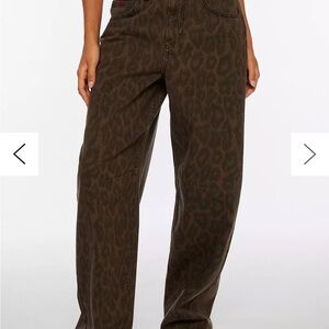 Leopard Print Brown Pants